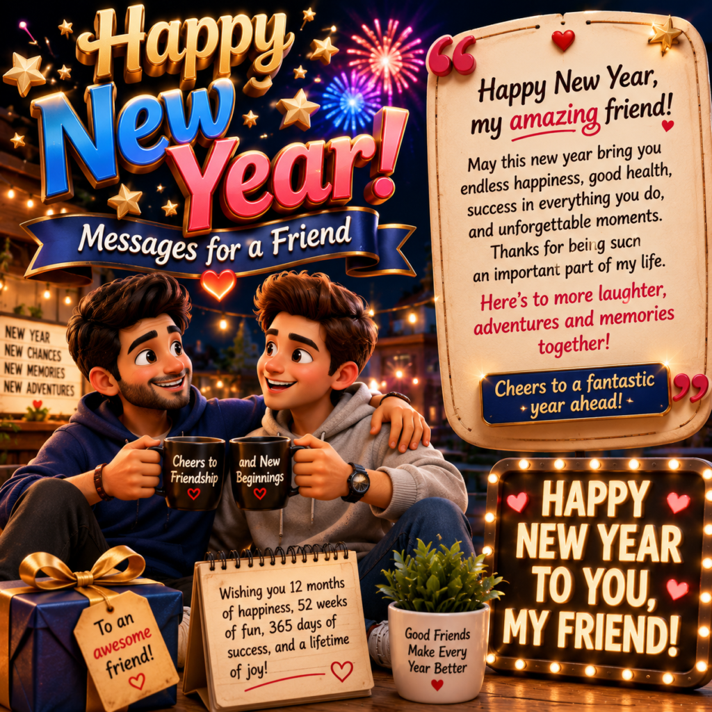 Happy New Year Messages for a Friend