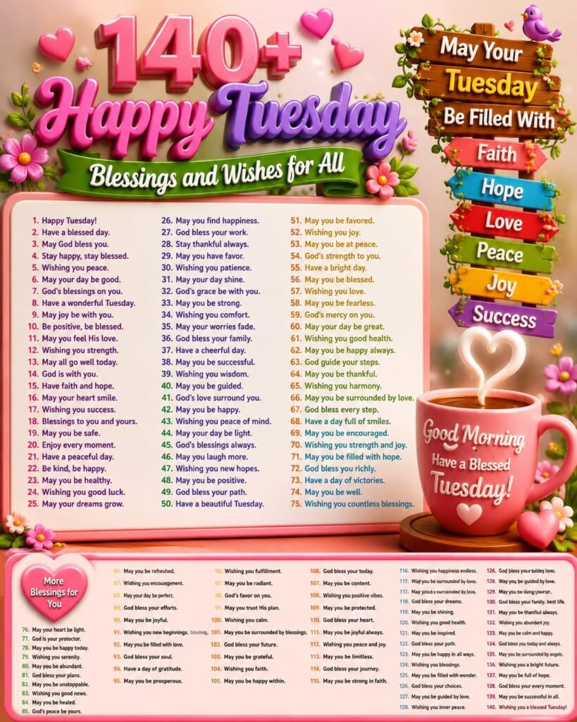 140+ Happy Tuesday Blessings and Wishes for All