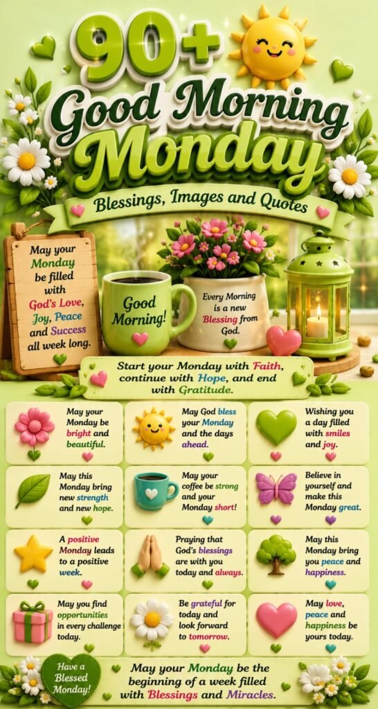 90+ Good Morning Monday Blessings, Images and Quotes