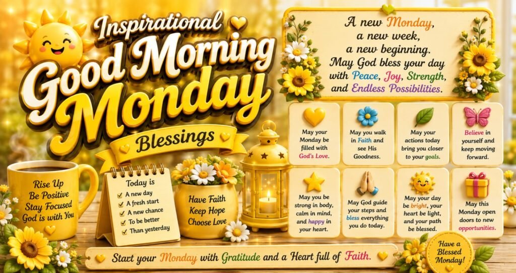 Inspirational Good Morning Monday Blessings