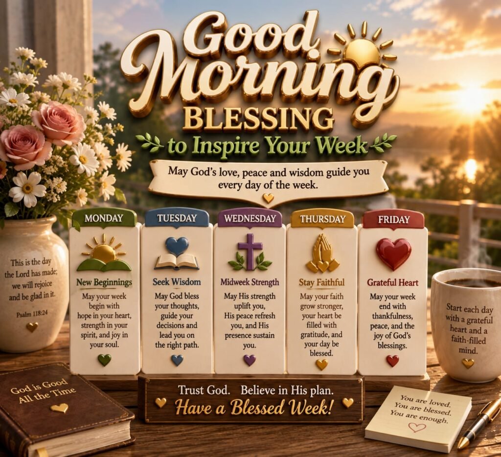 Good Morning Blessings to Inspire Your Week (Monday to Friday)