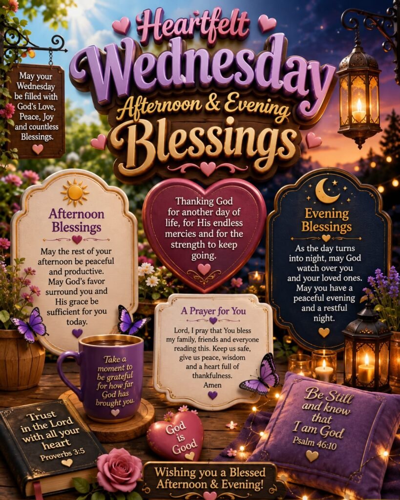 Heartfelt Wednesday Afternoon and Evening Blessings