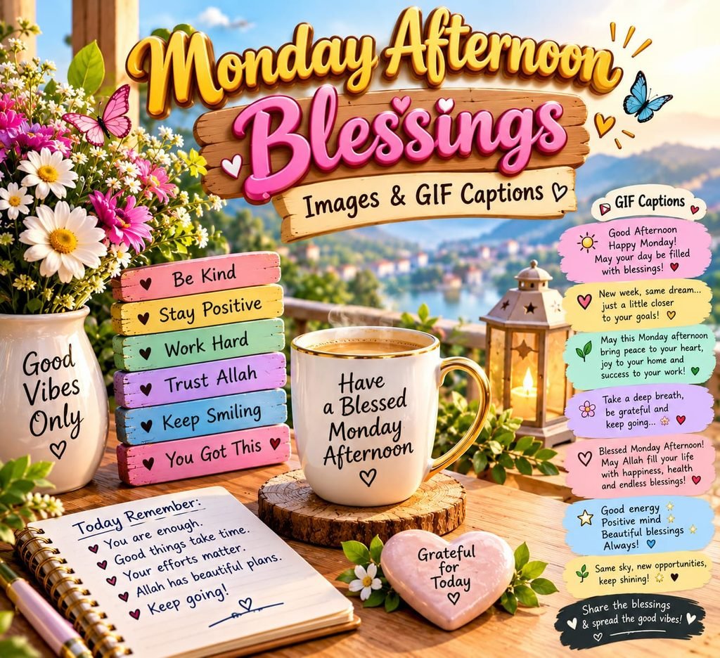 Monday Afternoon Blessings Images & GIF Captions