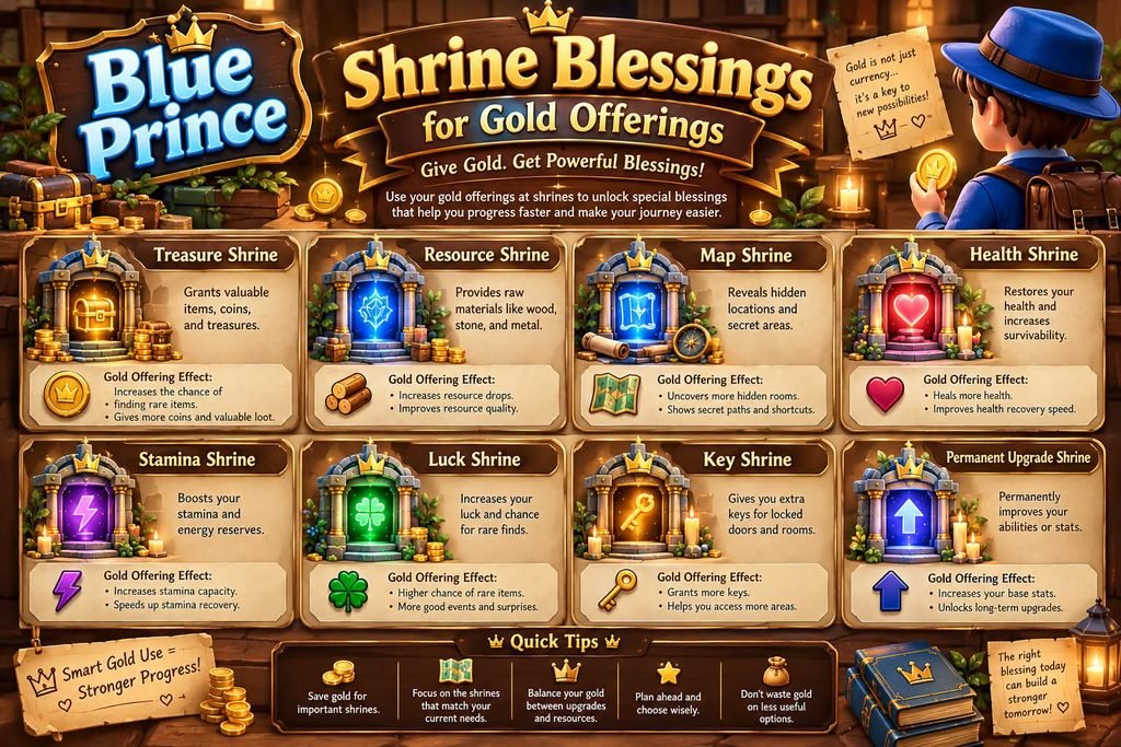 Blue Prince Shrine Blessings for Gold Offerings
